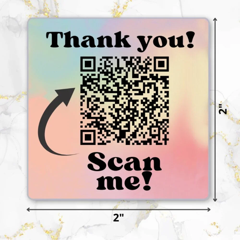 50 QR Thank You Stickers - Scan Me